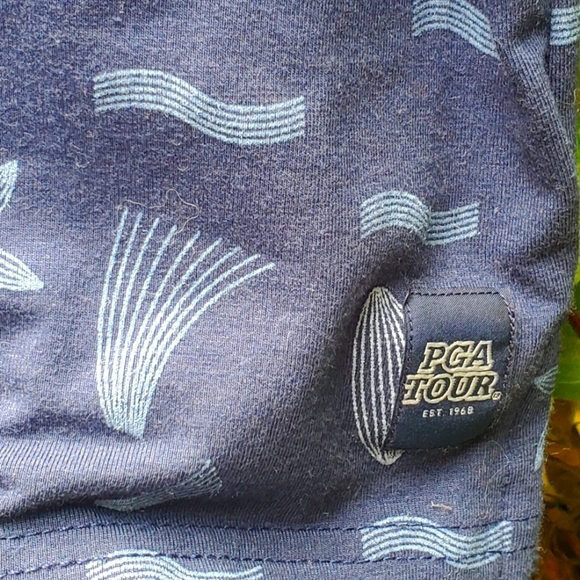 PGA TOUR Golf Shirt Men's XL Blue Print Short Sleeve Polo - Picture 4 of 6